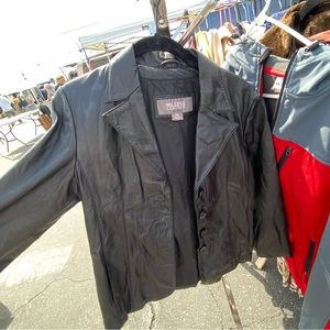 Wilson leather kids black leather blazer